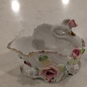 ACME Studio Porcelain Vintage 1950s Lefton Swan Planter Made In Japan